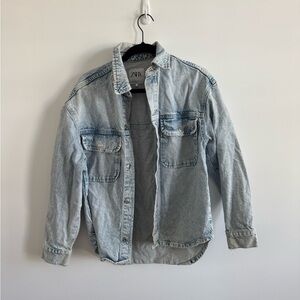 Zara Light Blue Denim Shirt Jacket